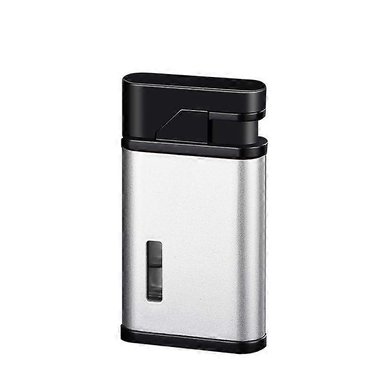 Lighter Windproof Refillable Butane Jet Flame with Adjustable Height and Fuel Window