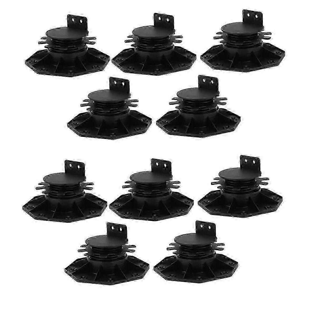 10-Pack Adjustable Deck Support Pedestal, Floating Deck Foundation Base for Platform & Floor Height Adjustment