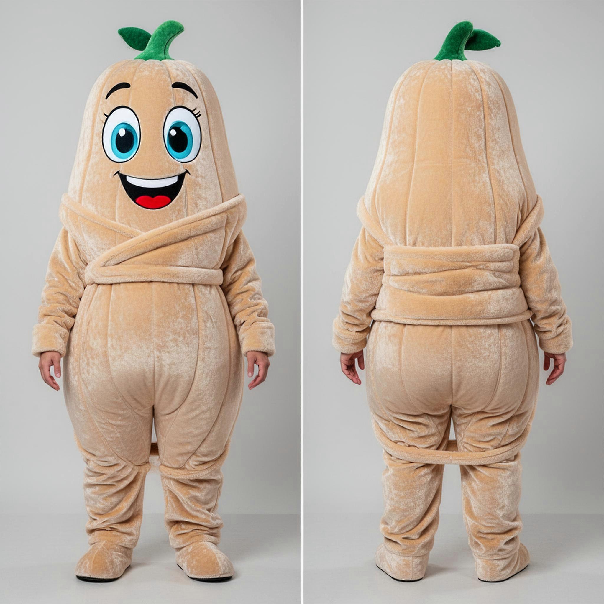 MASTICOT Beige Velvety Cartoon Squash Mascot