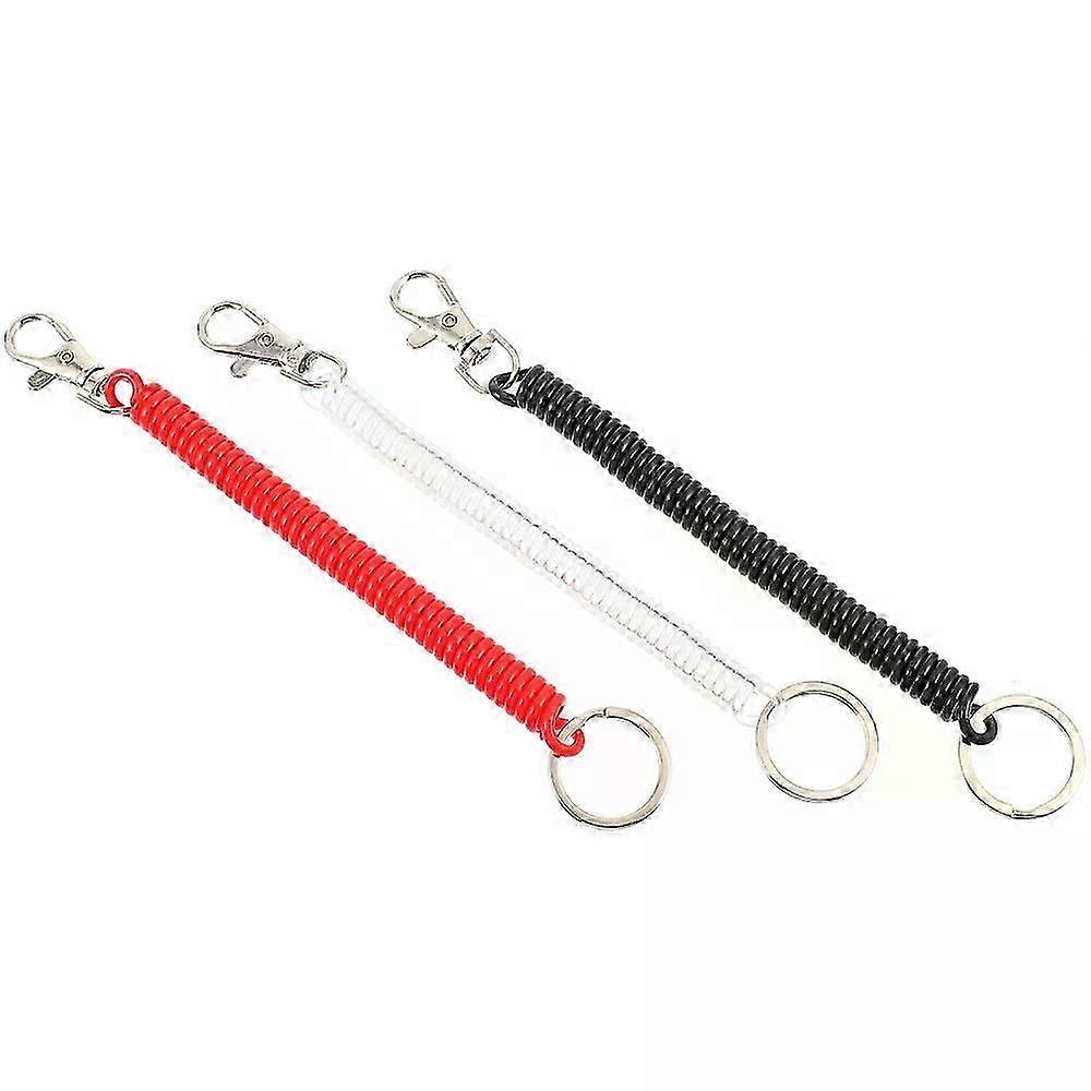 Spring Stretchy Coil Retractable Key Ring, 3 Pcs Durable Spiral Keychain
