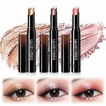 3-farbiger Glitzer-Lidschattenstift mit Farbverlauf, geschmeidig verblendbar, langanhaltend, praktisches und schnell auftragendes Make-up-Tool für den Alltag und Partys