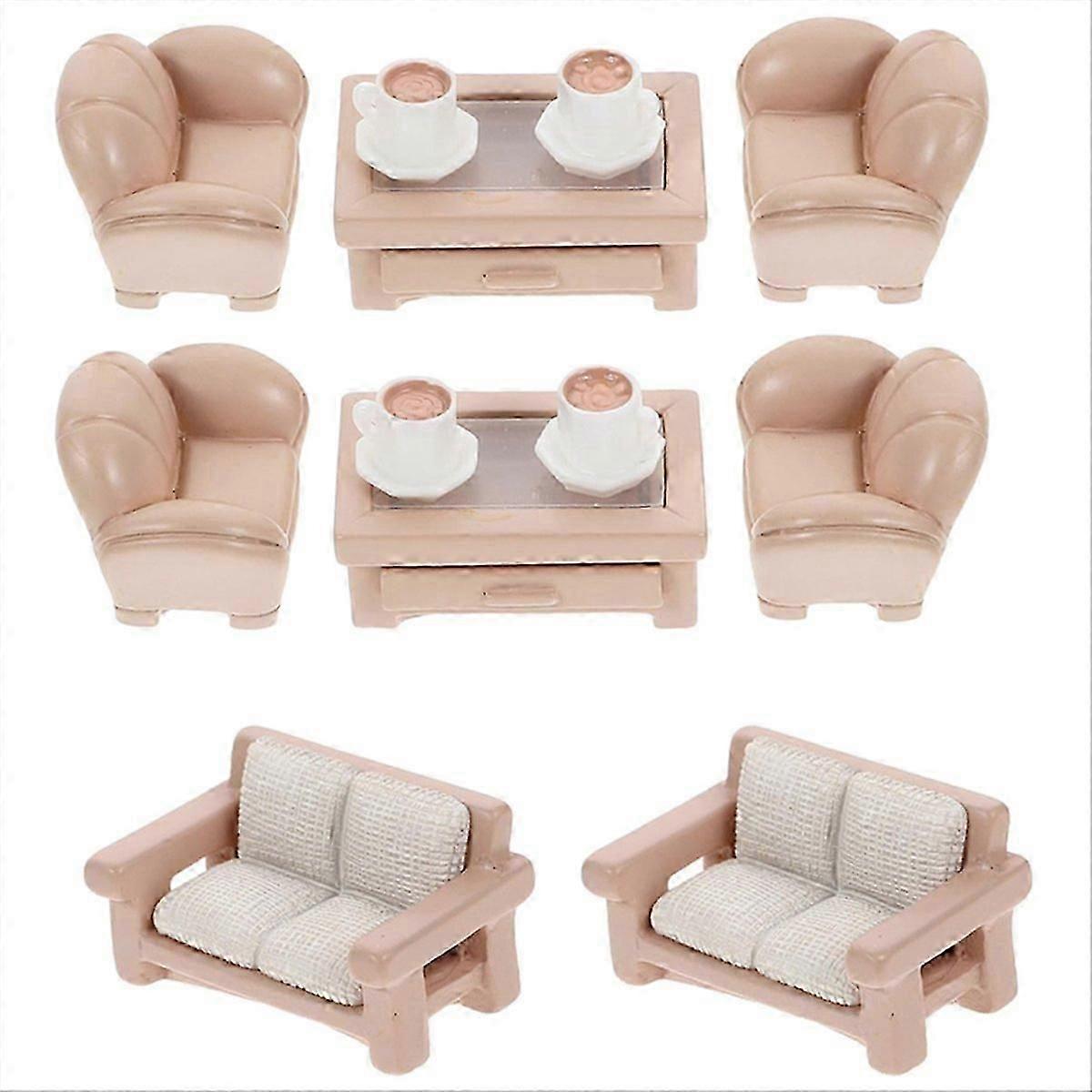 Miniature Ornament Tiny House Sofa Tea Table Sofa Model Tiny Sofa Toy