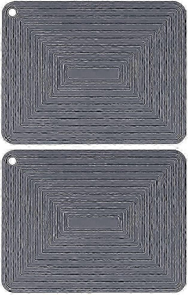2 Pack Heat Resistant Wave Pattern Silicone Thick Square Drying Mats 26-27