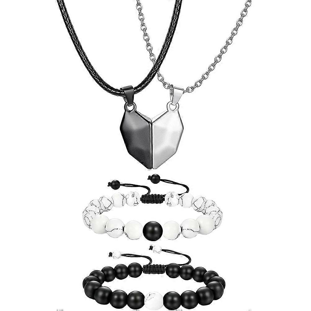 Heart Shape Magnet Necklace for Couples with Bracelets Assorted