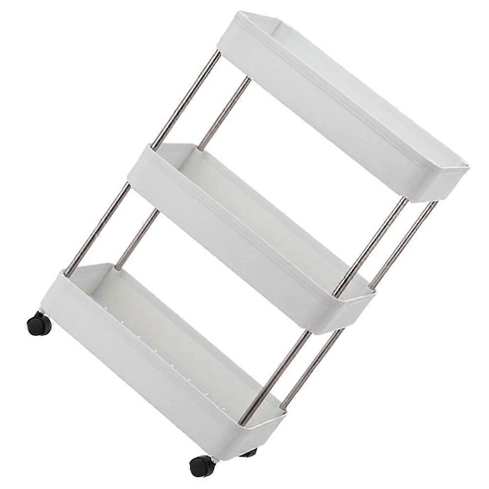 White 1Pcs Kitchen Rolling Organizer Shelf for Multi-Purpose Storage