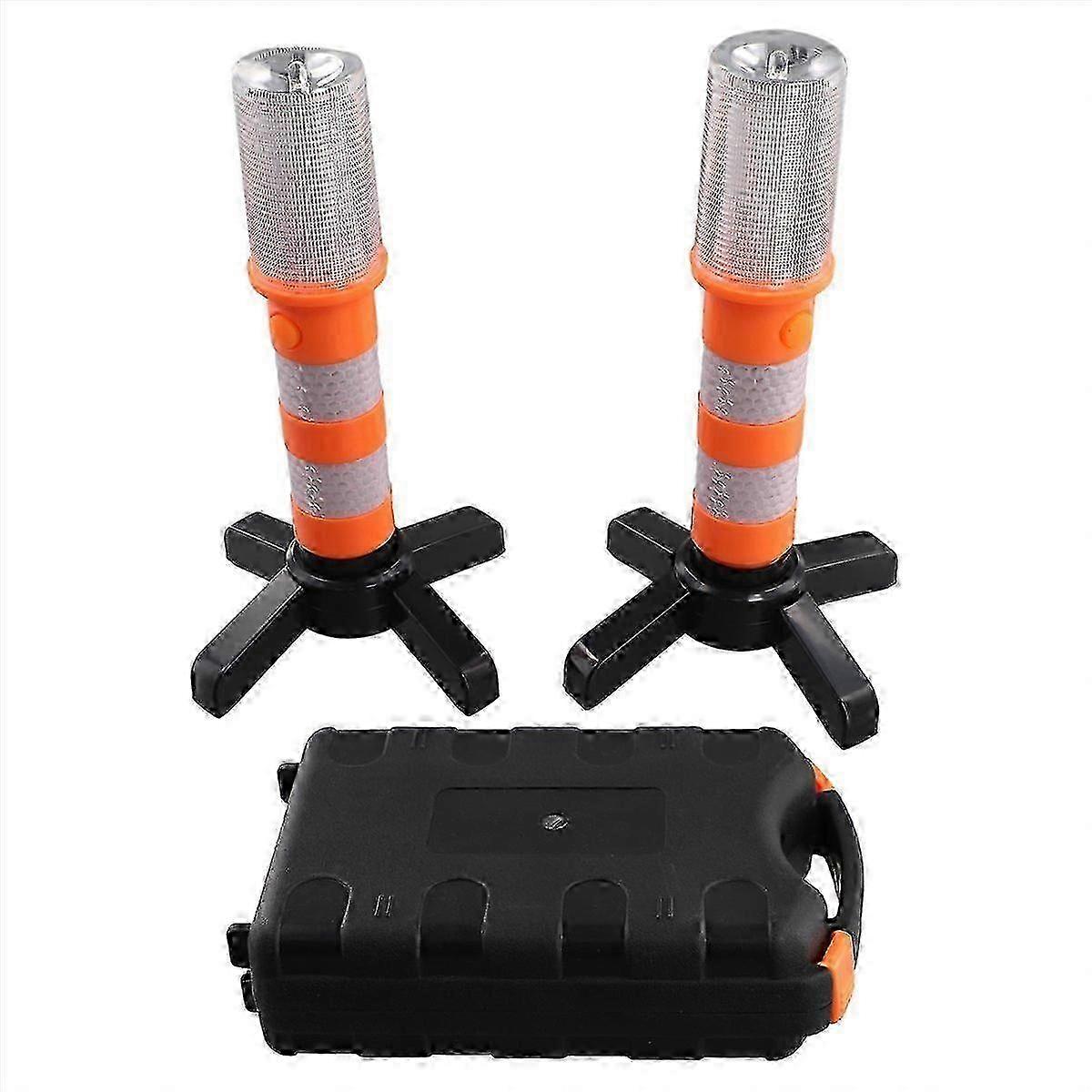 2Pcs LED Emergency Road Flash Flare Roadside Beacon Strobe Warning