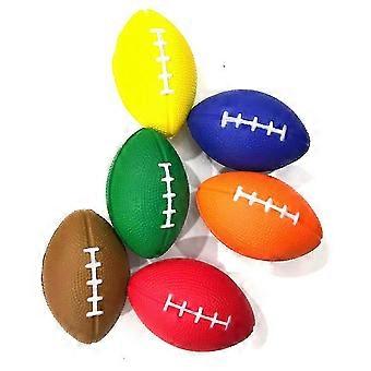 6 stuks PU-schuim stressballen in rugbystijl