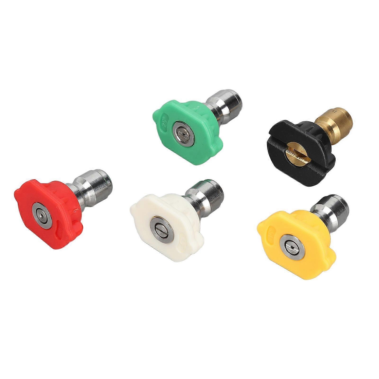 5Pcs Pressure Washer Spray Tips Nozzle Kit Multiple Degrees Quick Connect 1 4in Set