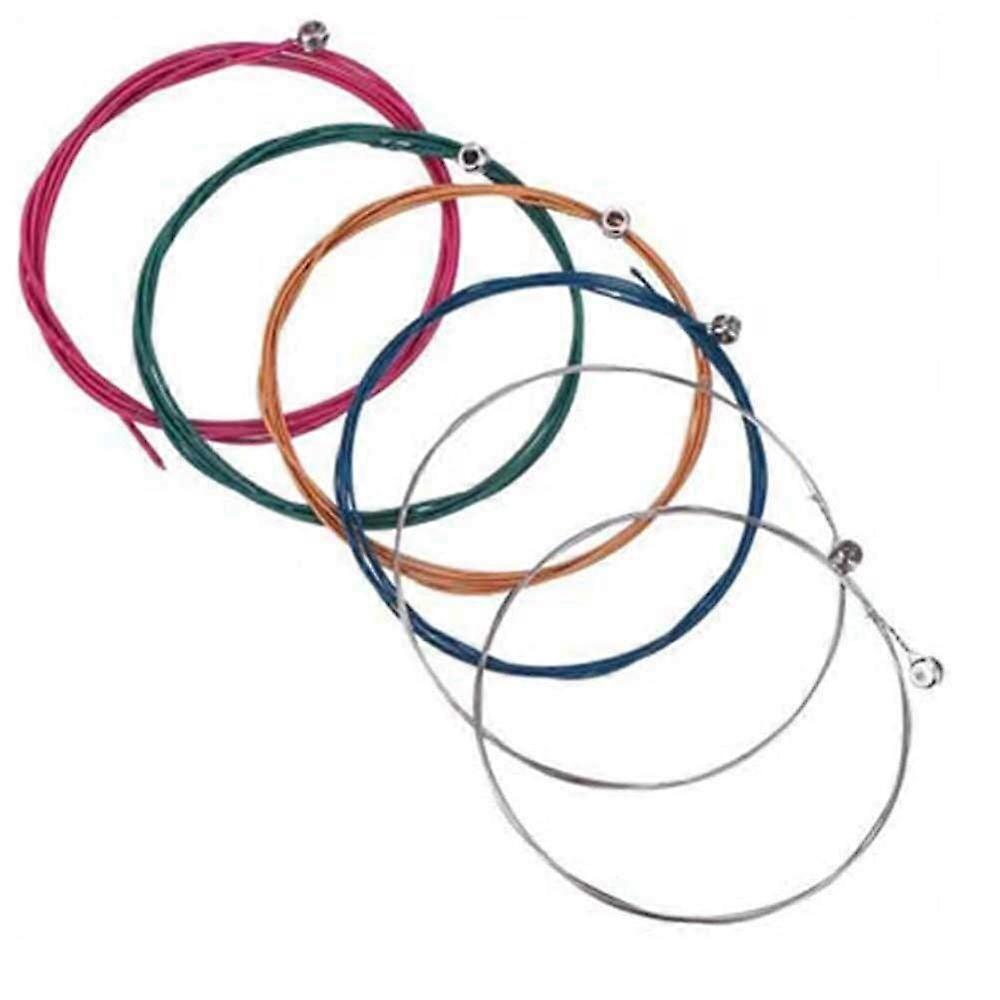 Classical Guitar Strings Set Super Light Tension Silver Plated Nylon 6pcs Color Coded Ends Multicolor