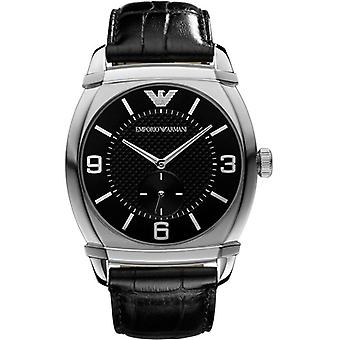 Armani Klassiker Quarz Analog Herren Uhr mit AR0342 Kuhfell Armband