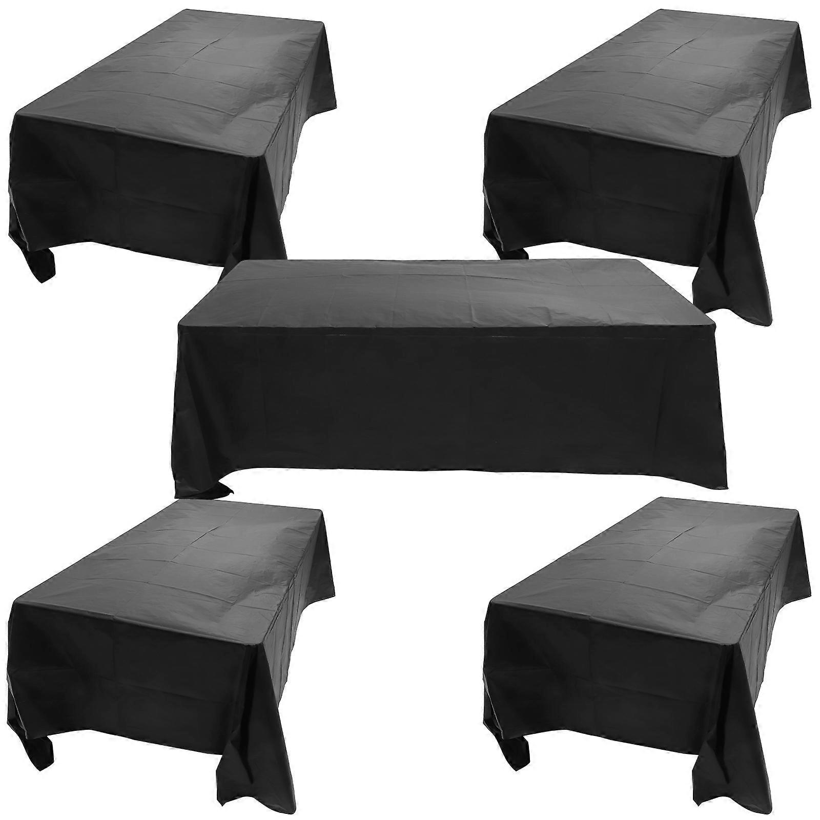 Oil Proof Rectangle Tablecloth for Party Use 5Pcs Disposable Table Cover