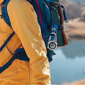 Silver Red Luminous Clip-On Carabiner Digital Watch for Outdoor Activities (1Pc)-SSZFV