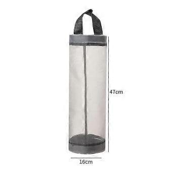 Folding Hanging Storage Bag Holder for Plastic & Trash Bags Mesh Garbage Bag Organizer (b-2-c)