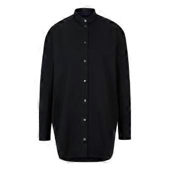 Camisa de manga larga, de corte amplio y cuello con banda, para mujer, marca Boss.