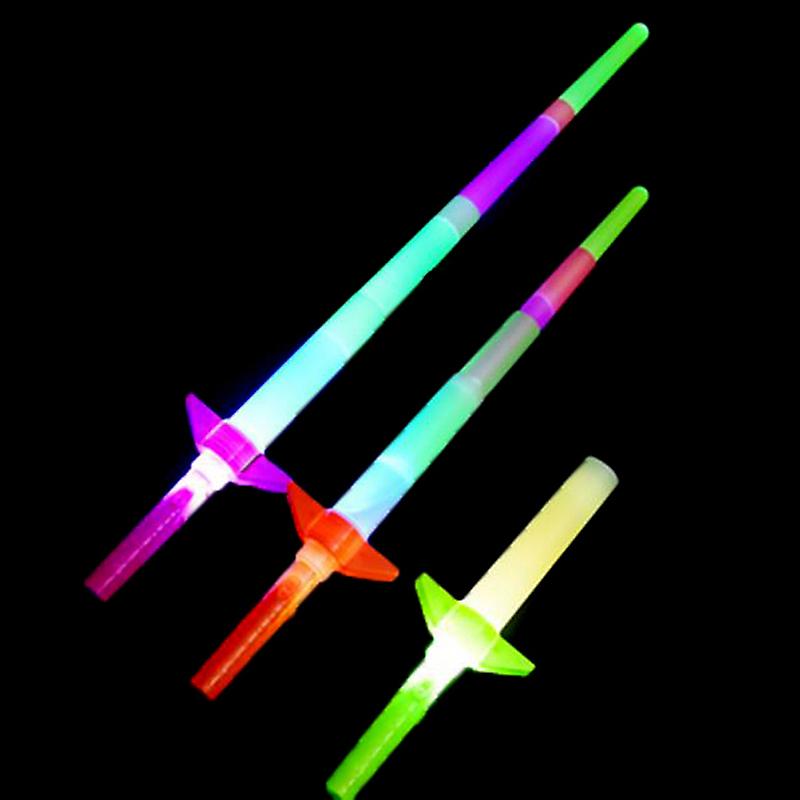 1 Pc Led Glow Stick 4 Section Extendable Led Glow Sword Kids Toy Flashing Stick
