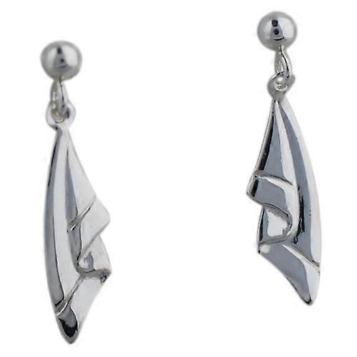 Silver 24x6mm plain Drape Earring Droppers