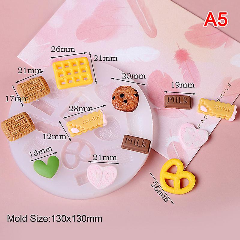 1pcs Biscuit Resin Mold Diy Cream Cake Biscuit Candle Decoration Silicone Molds