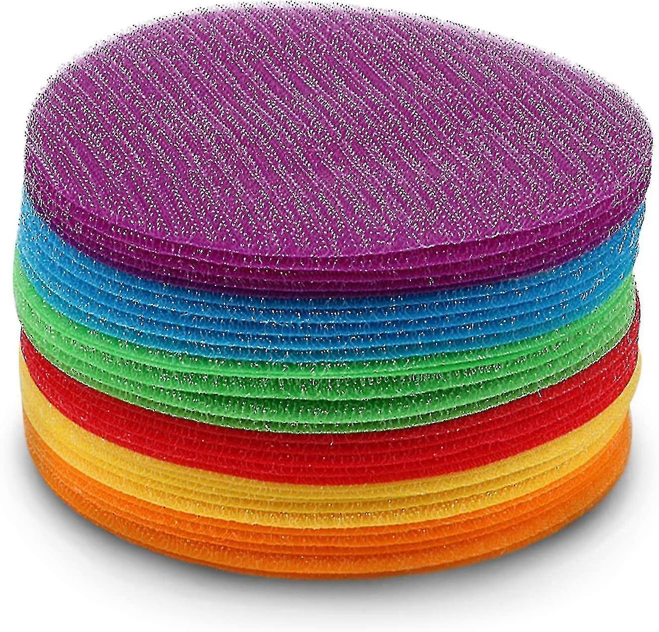 30 Pack Carpet Spot Sit Markers, 4" Multicolor Circle Sitting Dots