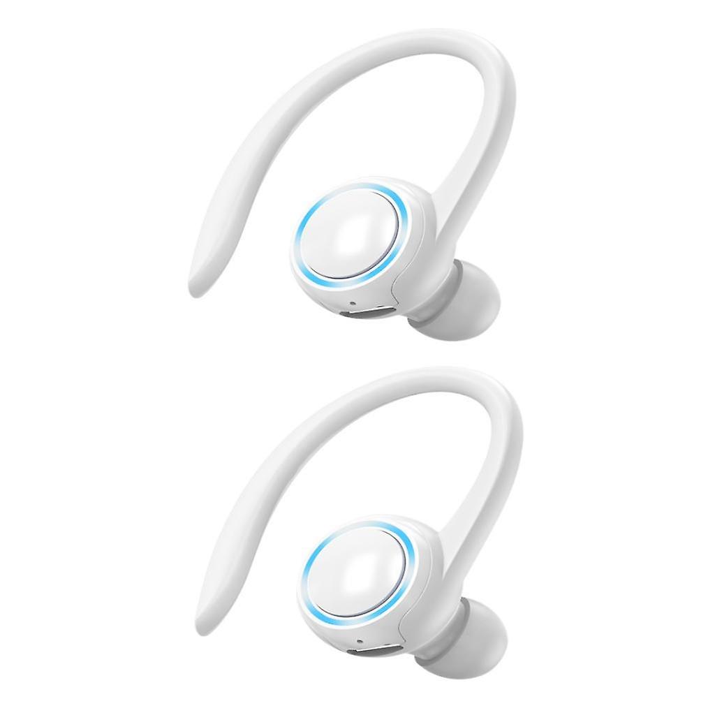 2x  Wireless Bluetooth Headset Ear Hook In-Ear Earbuds Running white