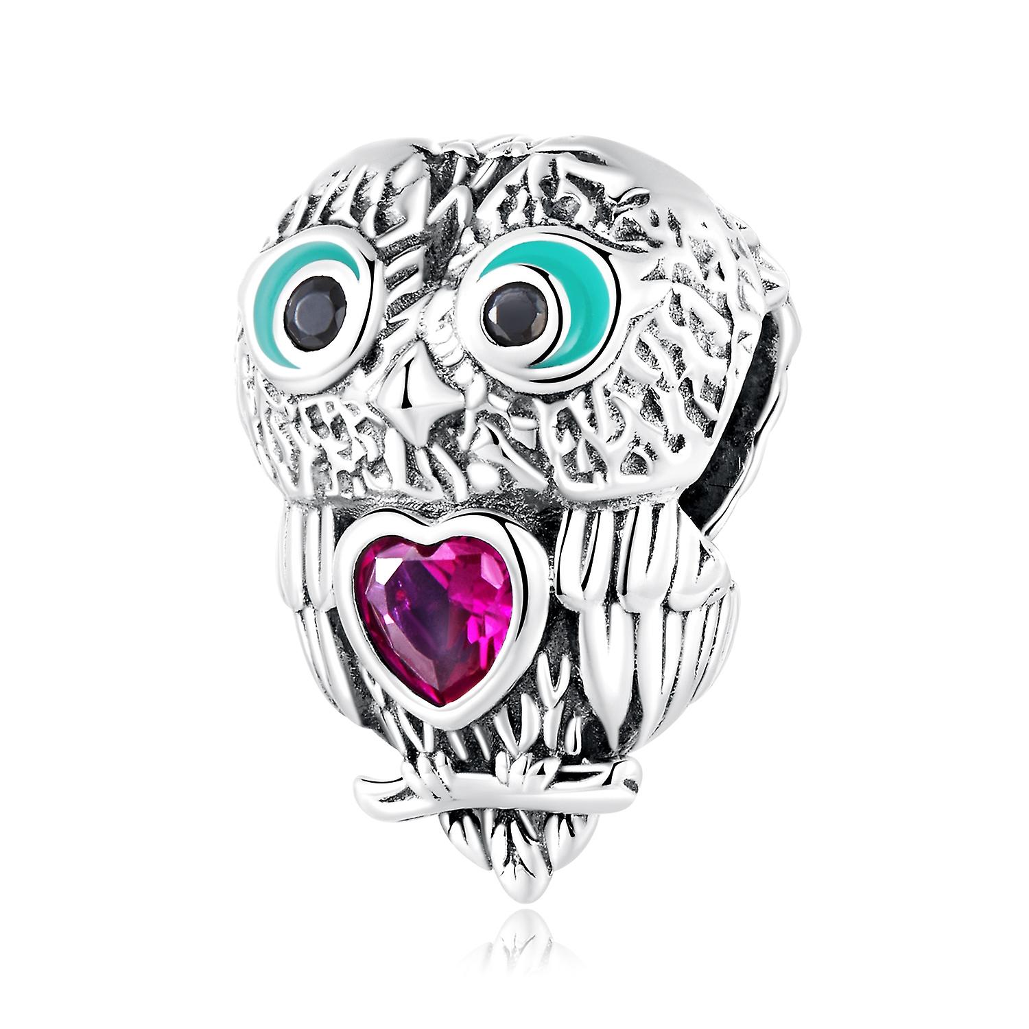 S925 Sterling Silver Cute Owl Beads