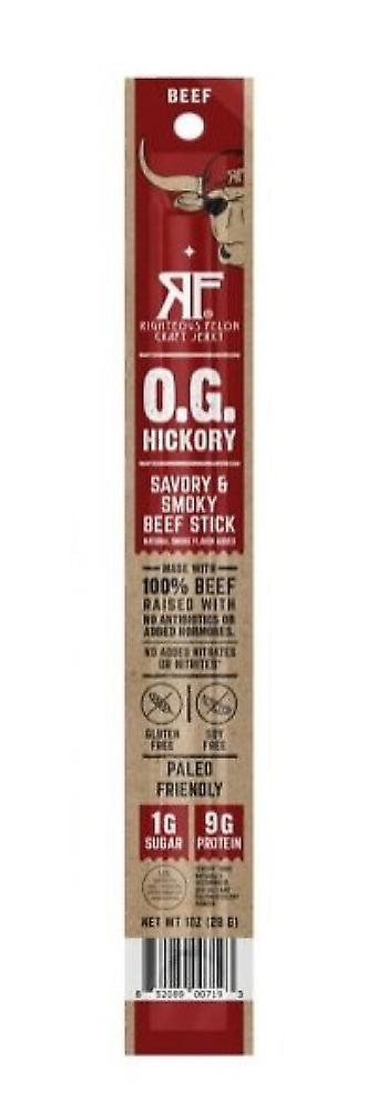 Righteous Felon O.G. Hickory 100٪ لحم بقري سموكي ومالح 1 أونصة ، 1 عصا واحدة