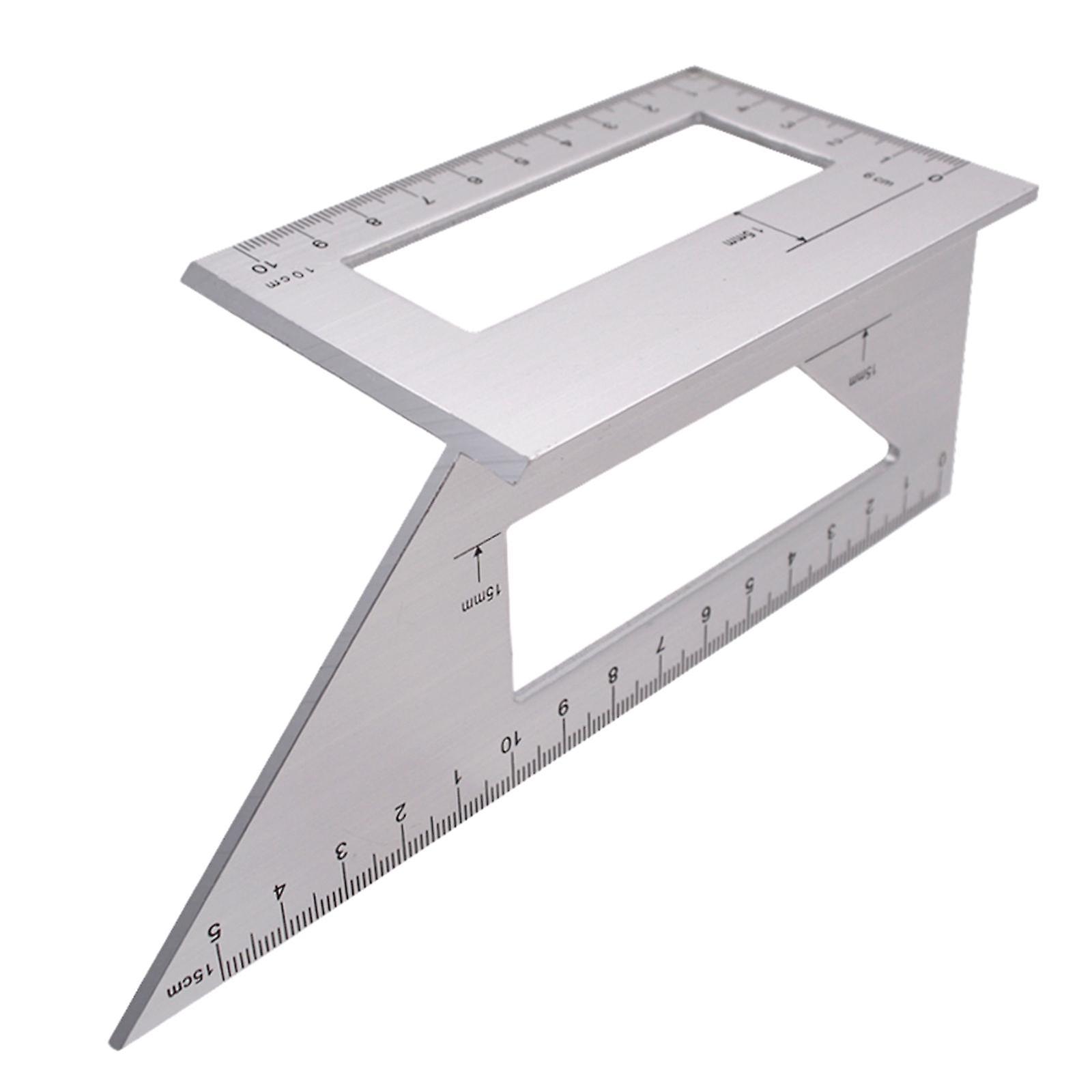 Aluminum Alloy Angle Ruler Angle Protractor T Ruler Measuring Tools Silver