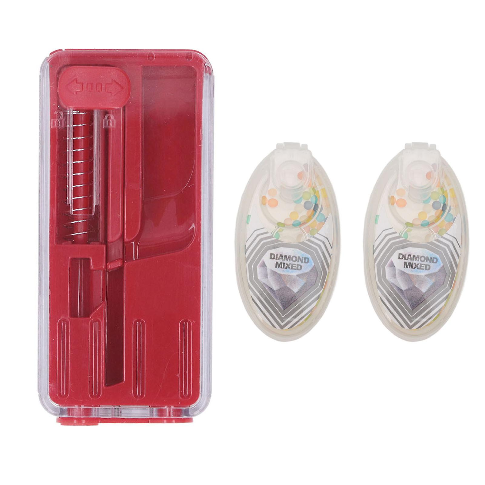 Cigarette Burst Capsule Box ABS One Hand Operation Cigarette Explosion Beads Pusher Holder for Smoking Accessories Red
