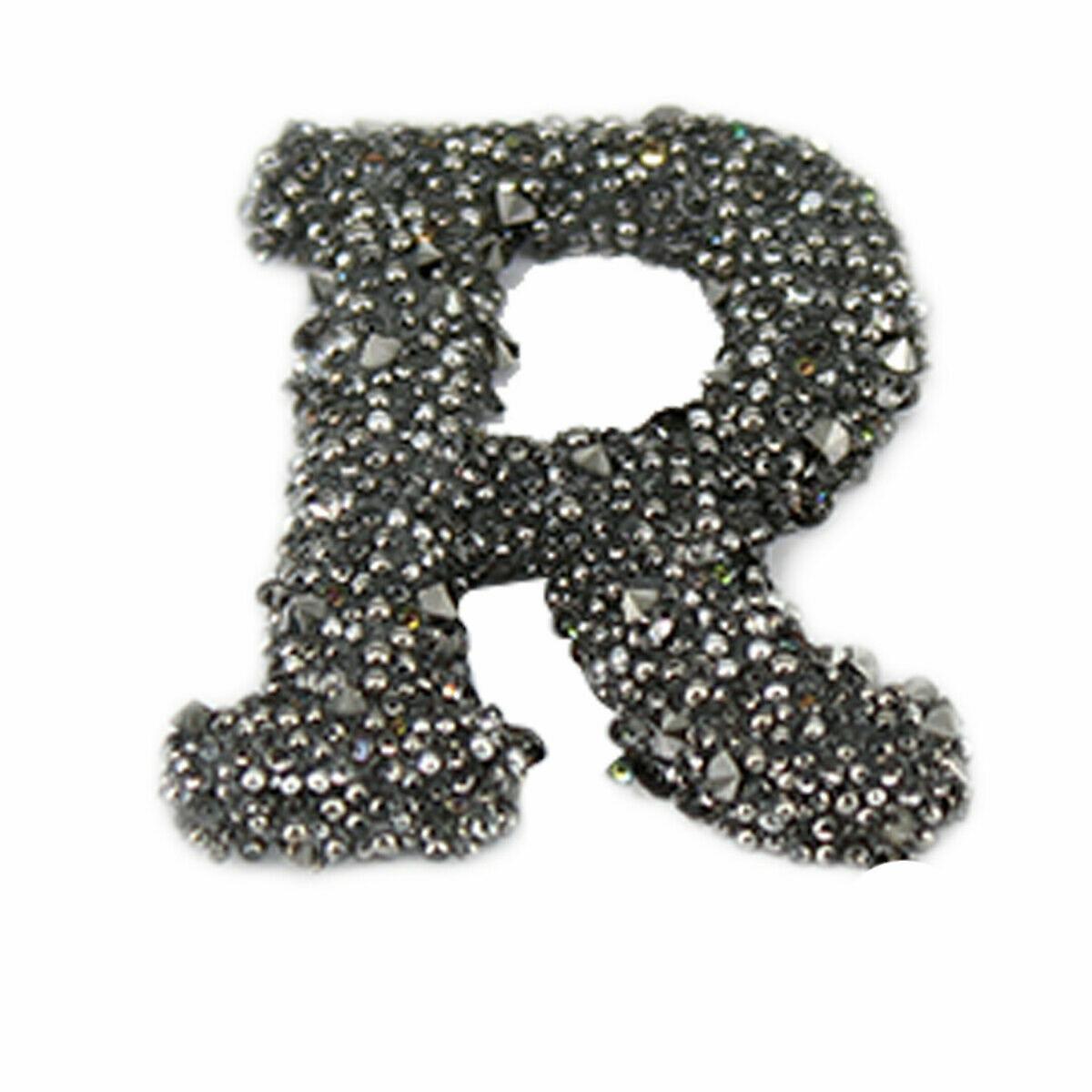 R Sparkle Alphabet Embroidery Patches