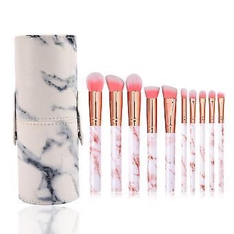 10pcs marmoriertes Make-up-Pinsel-Set Kunstfaserborsten Make-up-Pinsel
