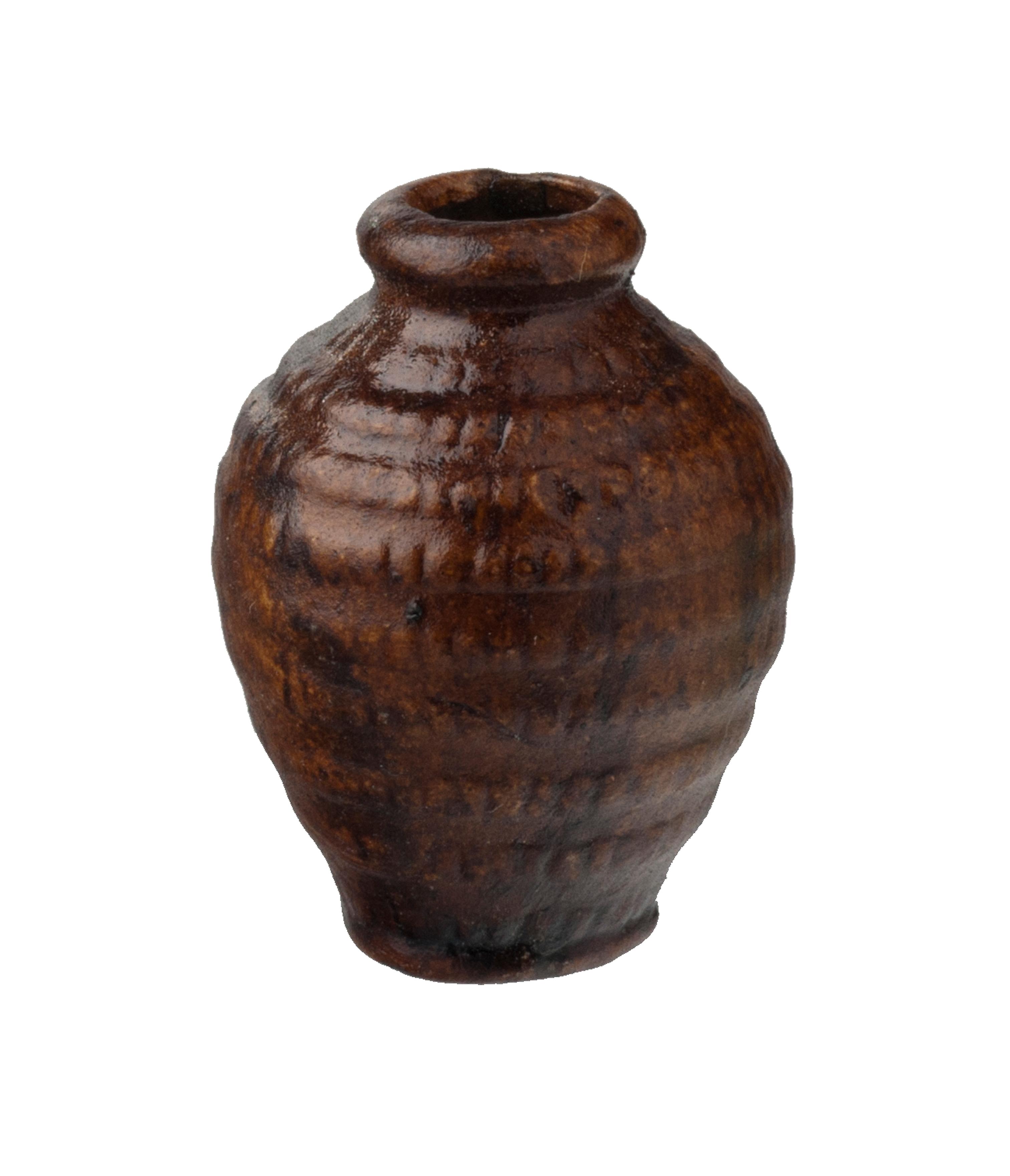 Dolls House Brown Aged Patterned Vase Miniature Home Or Garden Accessory 1:12
