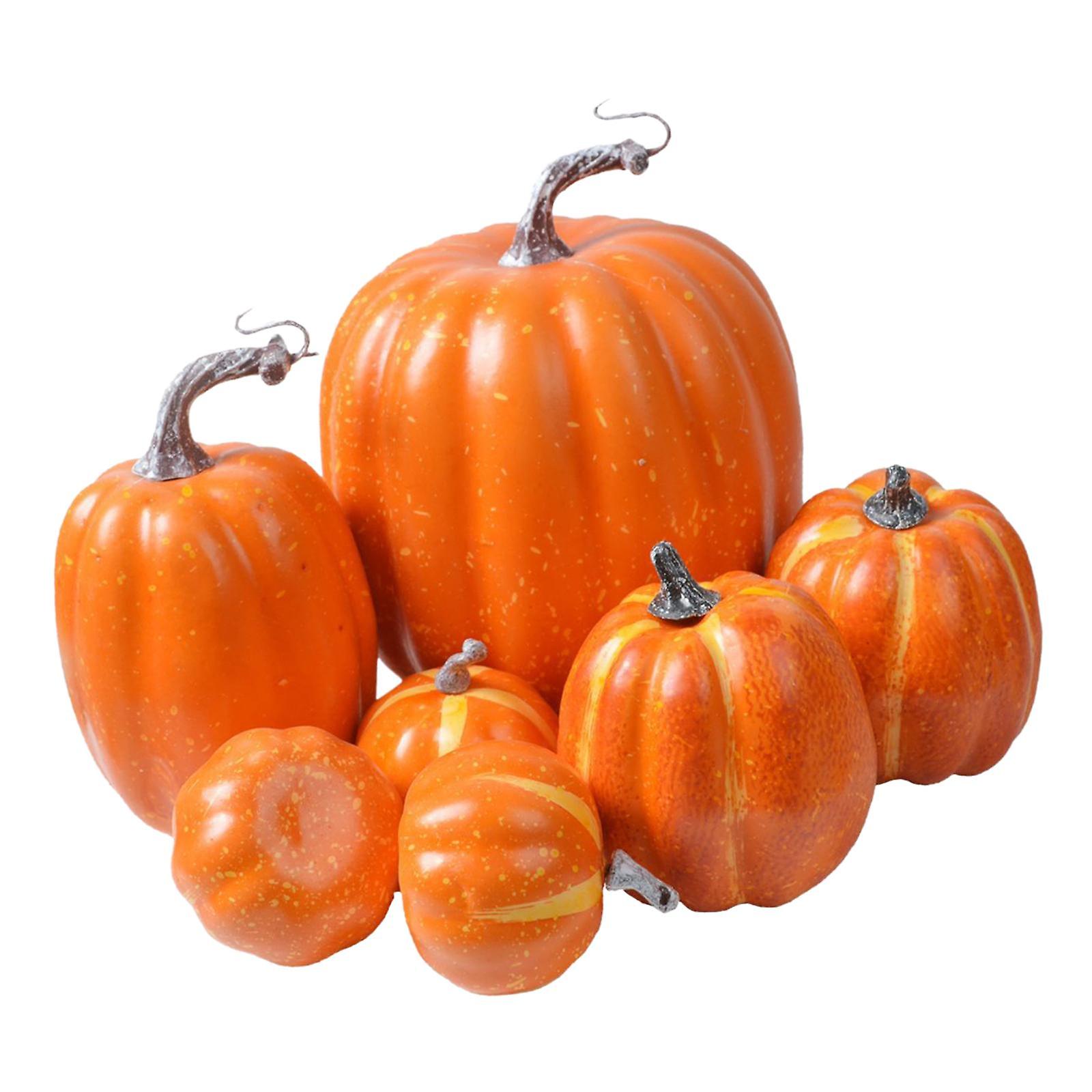 7Pcs Artificial Pumpkin Ornament DIY Home Decor for Fireplace Kitchen