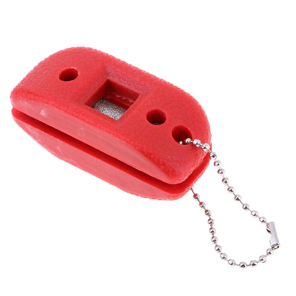 Skate Blade Sharpener with Carry Pouch for Hockey Player/Avid Skater Red