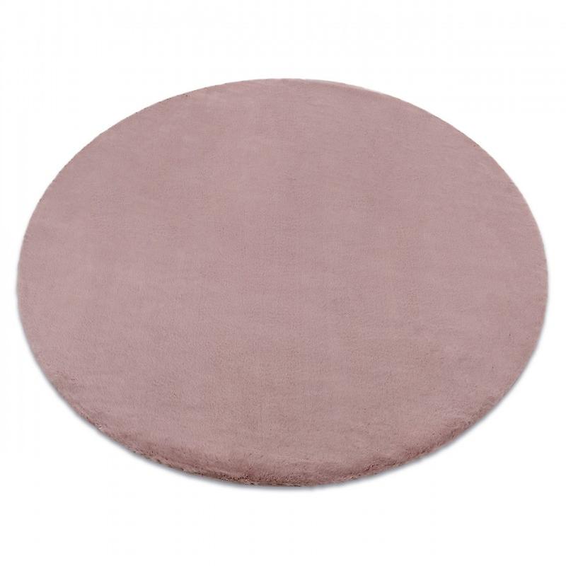 Carpet BUNNY circle pink IMITATION OF RABBIT FUR