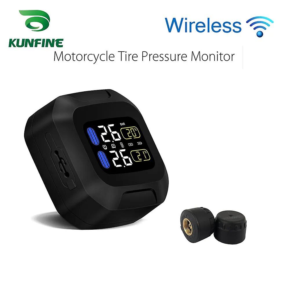 Smart Wireless Motorcycle Tpms Tire Pressure Monitoring System Motorcycle Tire Pressure Sensor Universal 2 External Sensors
