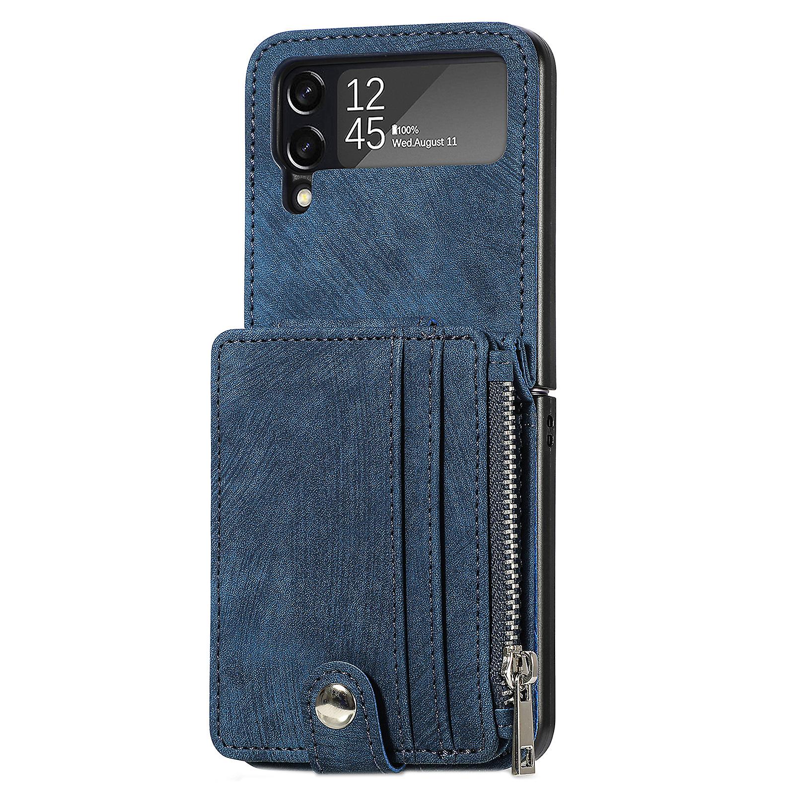 Mobile Phone Cover Foldable Shockproof Anti-fall Multi-purpose Detachable Wallet Function Ultra-thin Phone Protective Case for Samsung Z Flip 4