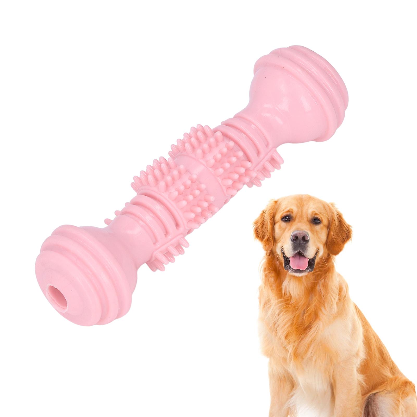 Puppy Teething Toys Dumbbell Teeth Cleaning Interactive Dog Chew Toys for Small DogsPink 