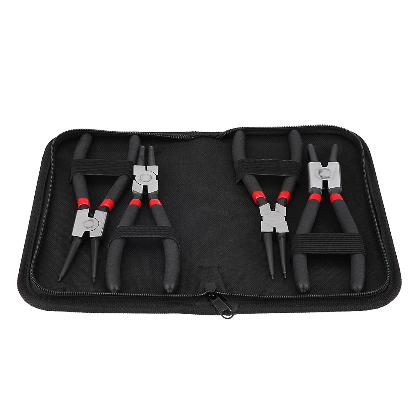 4Pcs 7inch Circlip Plier Internal External Bent Straight Snap Ring Circlip Pliers Tool