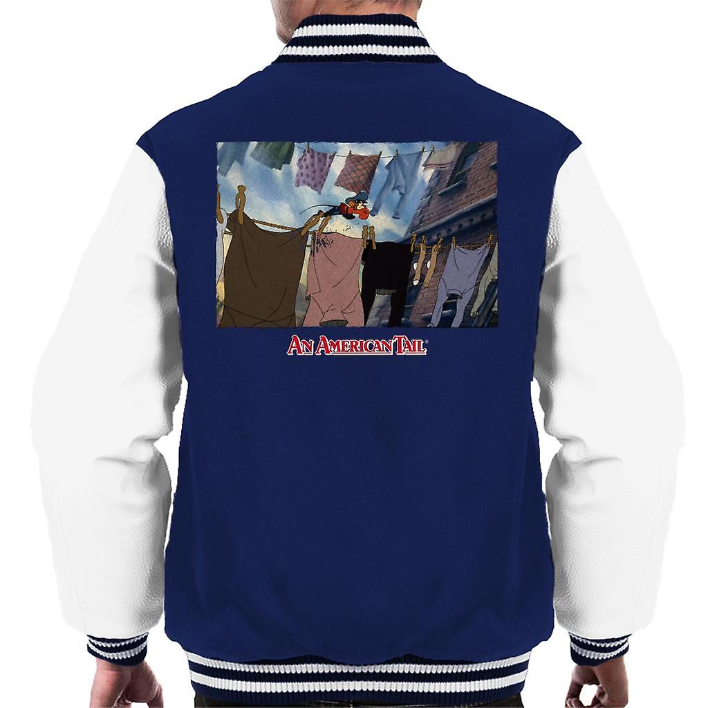 An American Tail Fievel Running On Rope Men's Varsity Jacket