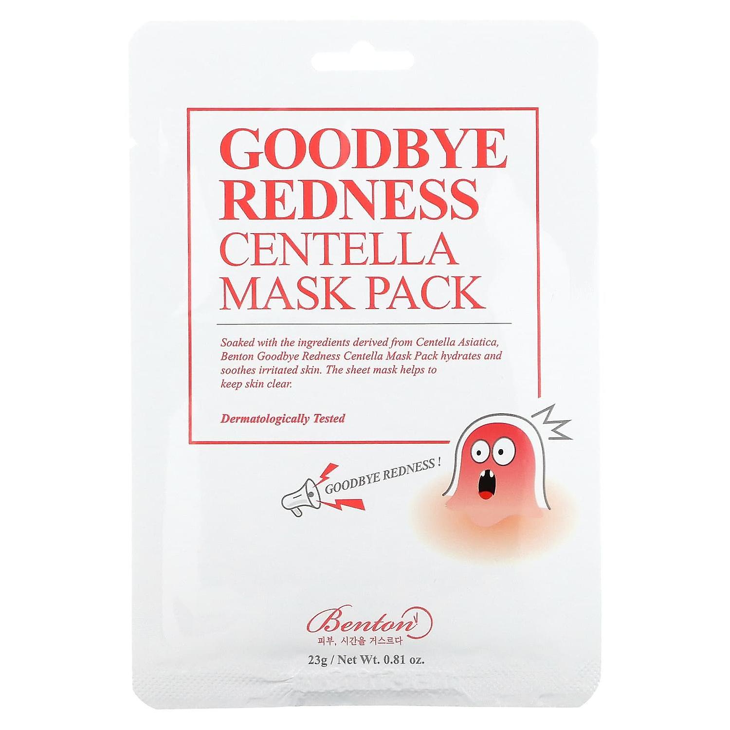 Benton, Goodbye Redness Centella Mask Pack, 10 Sheets, 0.81 oz (23 g) Each
