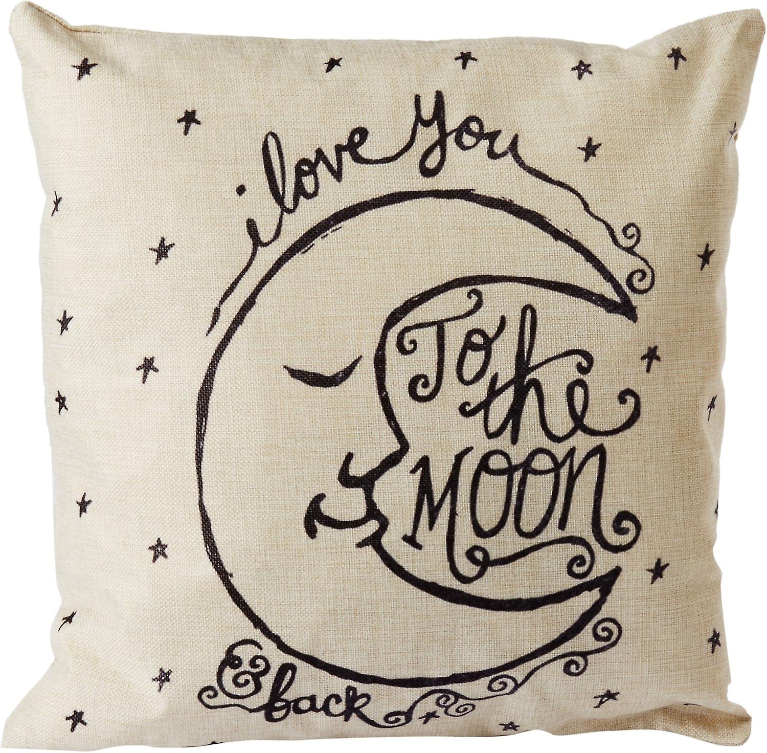 私は月と背中のコットンスロー枕カバーヴィンテージクッションカバー18 "x 18" -A -s1603