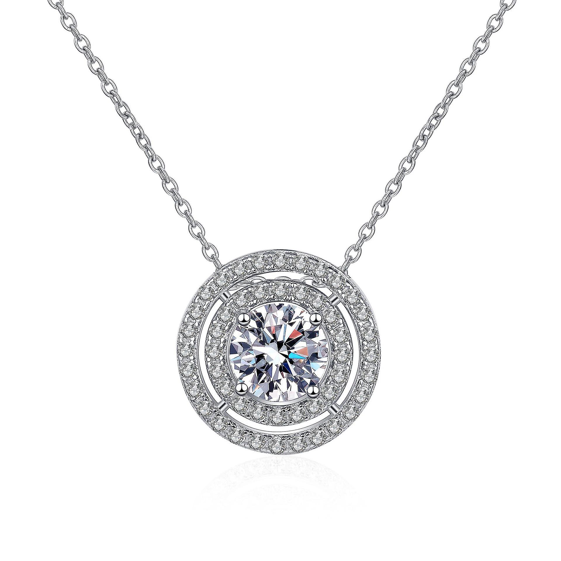 925 Sterling Silver Moissanite Pendant Necklace