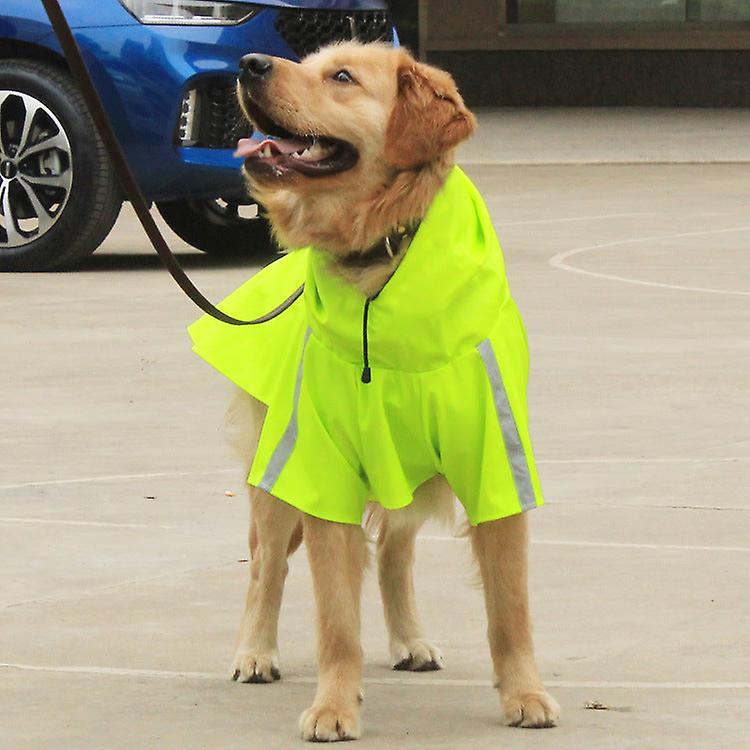Pet Raincoat Cape-style Reflective Stripe Pu Medium And Large Dog Raincoat Spring Summer Rain-proof Dog Hooded Raincoat