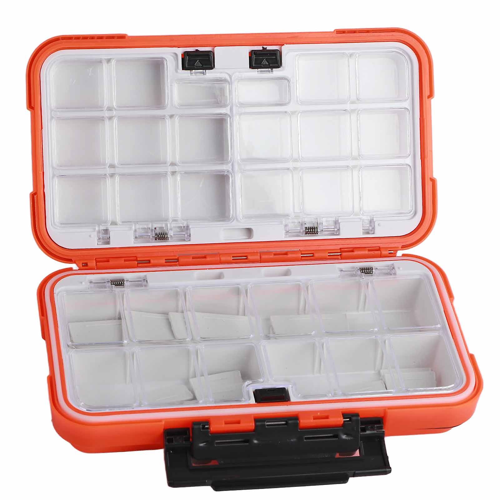 ABS Waterproof Fishing Tackle Container Box Bait Lure Hooks Storage Case Organizer Container AccessoryL yellow