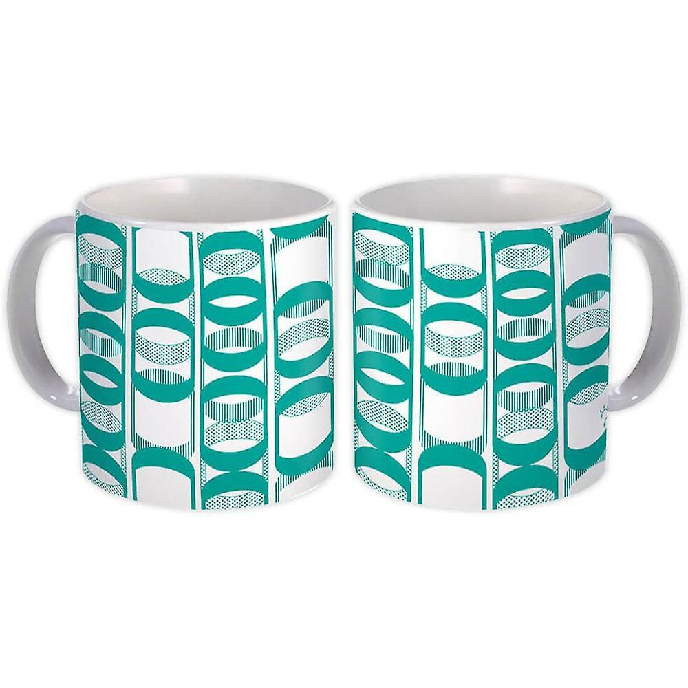 Gift Mug: Green Geometric Pattern Abstract