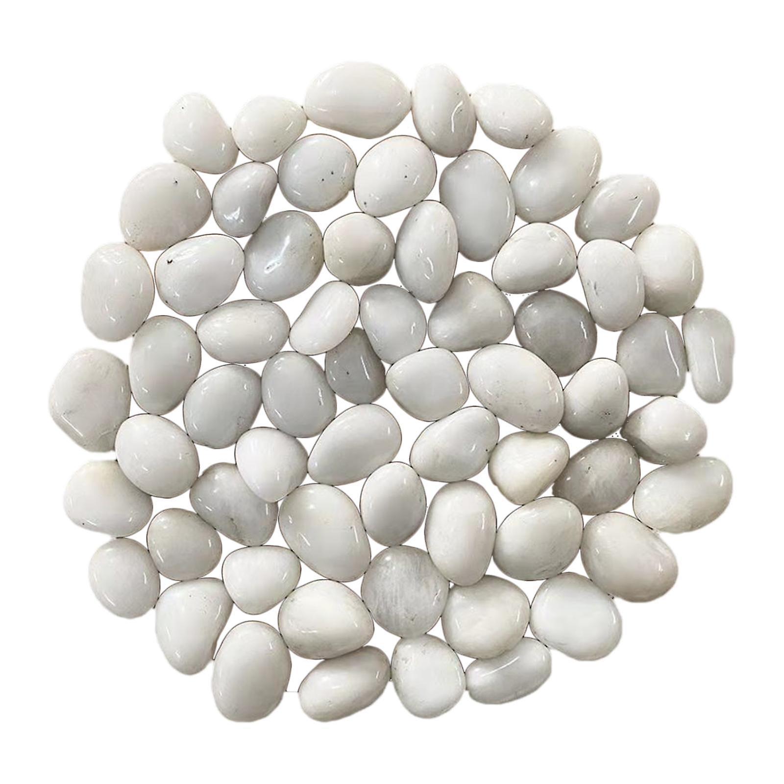 Pebbles Multifunktionella Polerade Flodstenar för Utomhus Inomhus Landskapsarkitektur Vit 3 till 5 cm