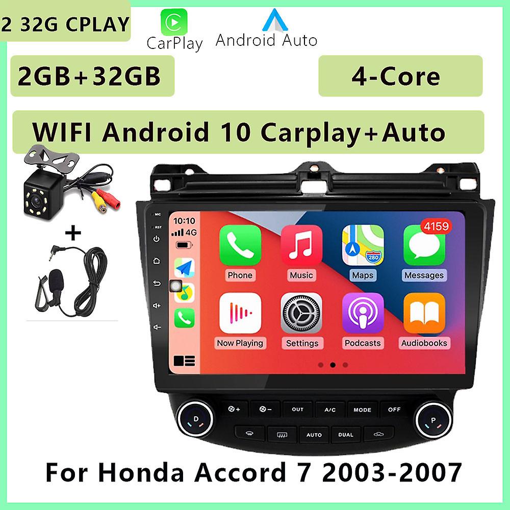 2din Android 10 Car Radio Multimedia Video Player Carplay Auto Gps Navigation No Dvd For Honda Accord 7 2003 2004 2005 2006-2008