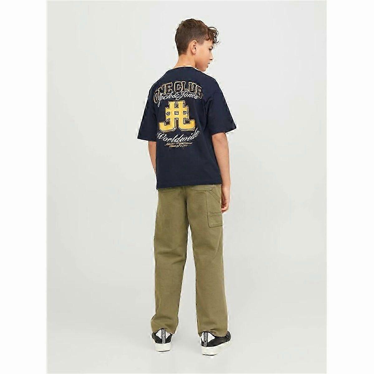 Child's Short Sleeve T-Shirt Jack & Jones Jorcole Back Print Navy Blue