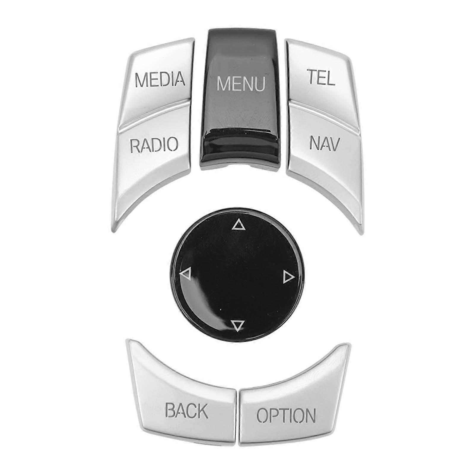 6pcs Car Multimedia Control Button Exquisite Comfortable Touch Knob Button Cover Fit For 1 3 5 6 Series Electrosilvering