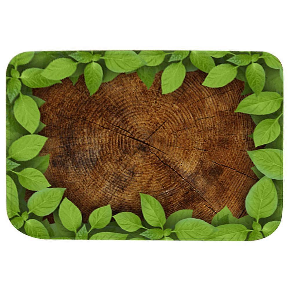 Decorative Green Leaf Pattern Carpet Floor Non Slip Mat For Living Room Bedroom(#2)