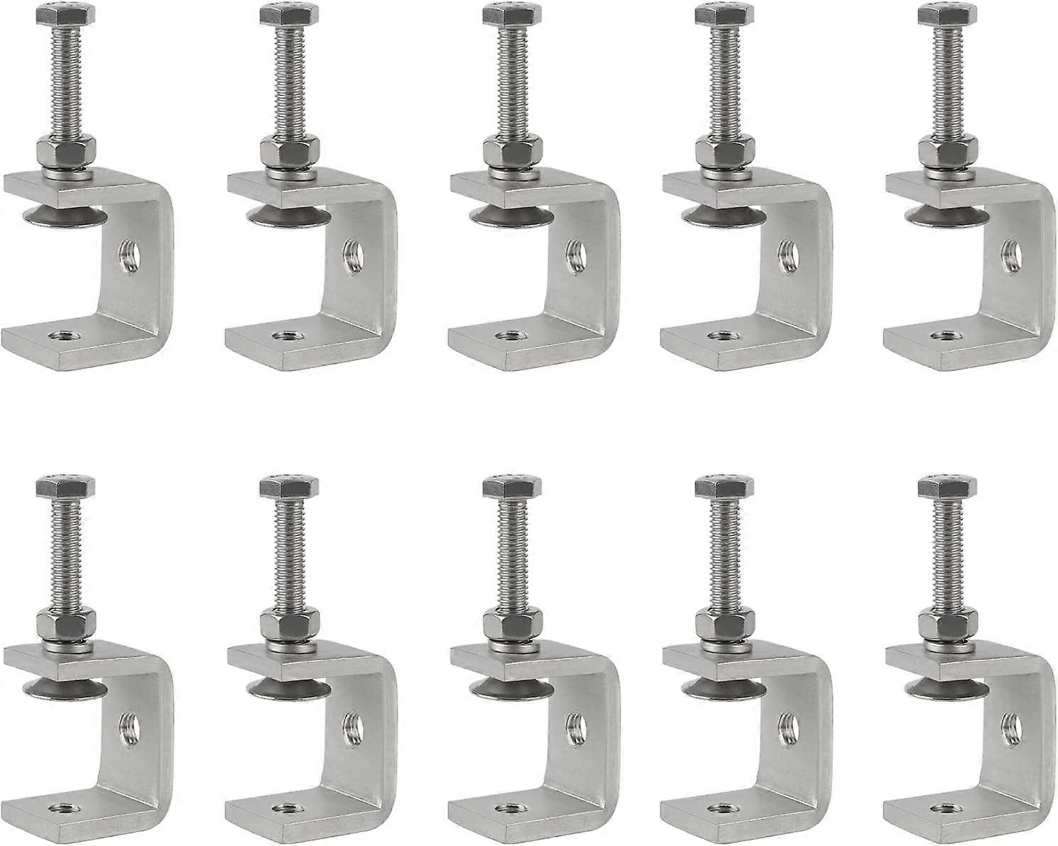 10 Pcs C Clamps Stainless Steel 30MM Heavy Duty C Clamp Bracket Super C Clamp Clamps 0-25mm Adjustable Jaw Openings for Woodworking Welding Carpentry